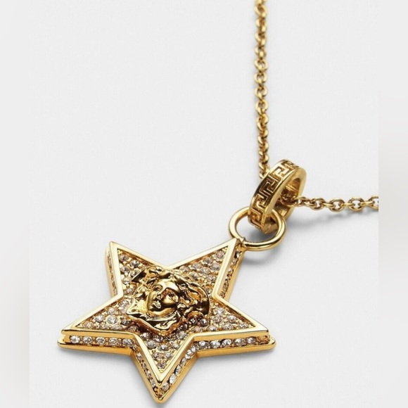 Versace Gorgeous Galaxy Star Medusa Necklace surrounded by Crystals NWT in box - Picture 16 of 16